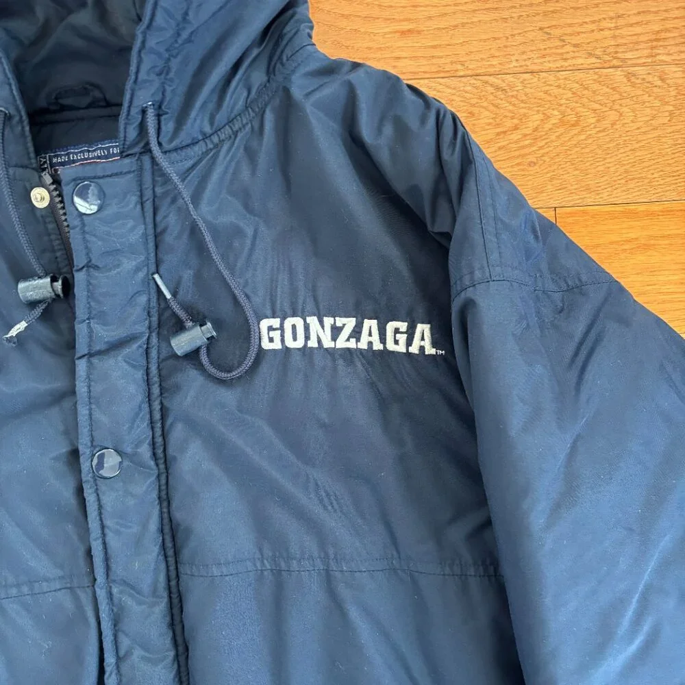 Vintage‎ Champs Gonzaga Bulldogs Jacket Mens XL NCAA Full Zip Embroidered Nylon
